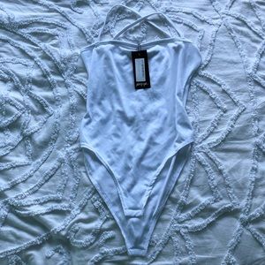 Nasty gal square neck white tank top bodysuit
